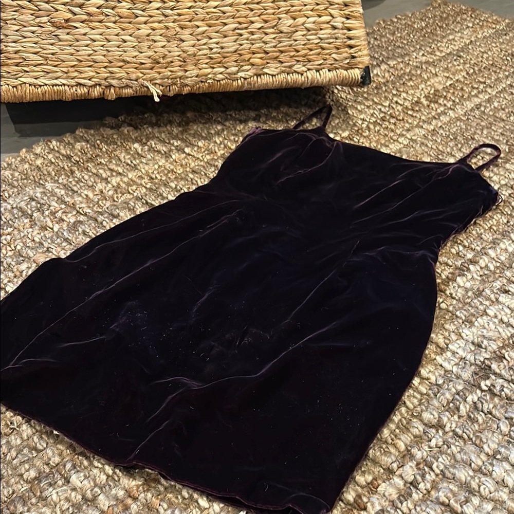 ELIZABETH WAYMAN VINTAGE 80's/90's  PURPLE SILK VELVET DRESS